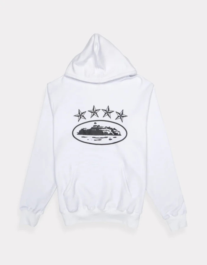 Sweat a Capuche Corteiz 4starz Alcatraz Blanche | YAQ-7381668