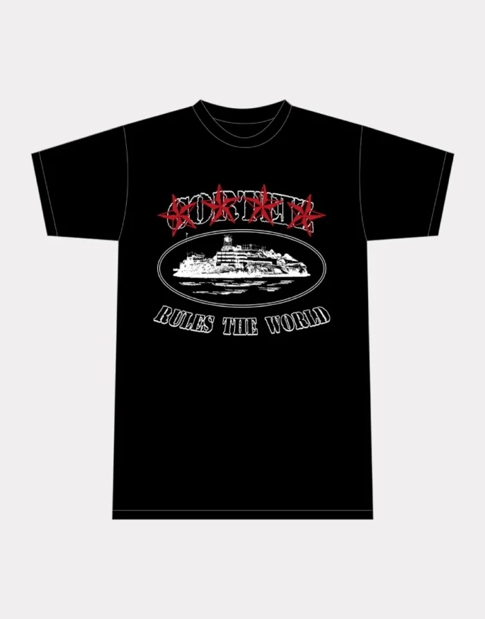 T Shirts Corteiz 4starz Alcatraz Noir | GHO-6316613