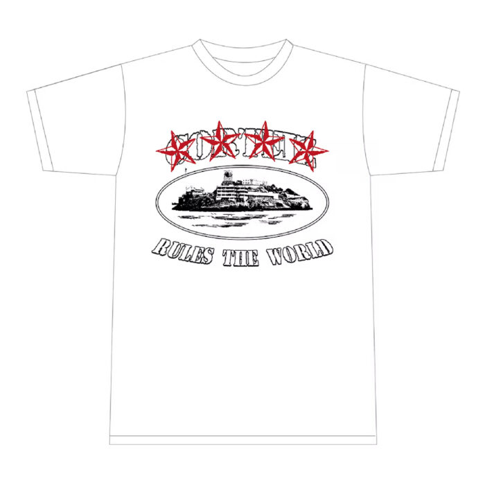 T Shirts Corteiz 4starz Alcatraz Blanche | ZFR-5580644