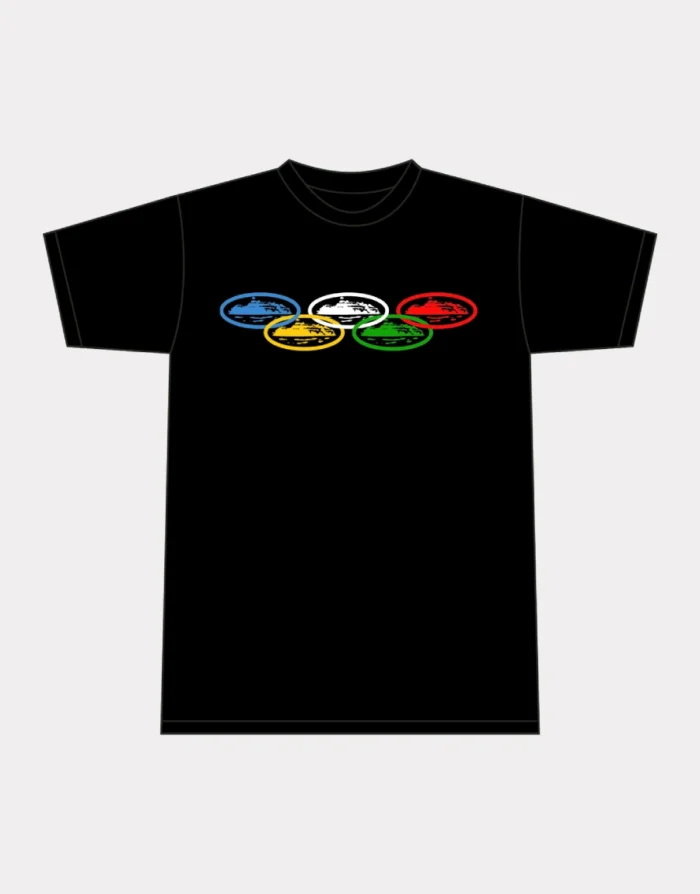 T Shirts Corteiz Alcatraz Olympic Noir | IPV-0577461