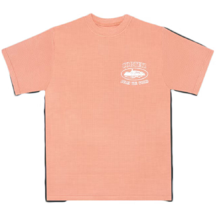 T Shirts Corteiz Insignia Short Sleeve Waffle Salmon Rose | OMP-0823081