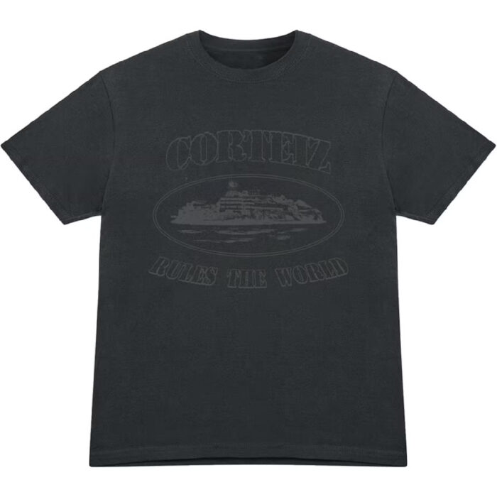 T Shirts Corteiz Og Alcatraz Triple Noir | PVN-5129852