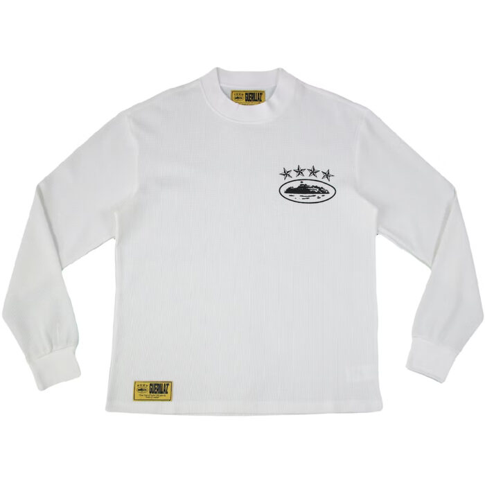 Sweats Corteiz 4starz Alcatraz Waffle Long Sleeve Blanche | MDO-2535077