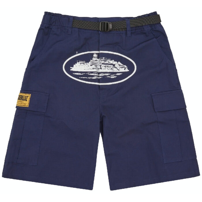 Short Corteiz Alcatraz Bleu Marine | DOW-2748748