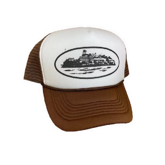 Chapeaux Corteiz Alcatraz Trucker Cocoa Blanche Marron | JKC-3425384